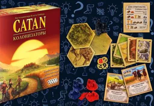Содержимоенастольной игры Колонизаторы Catan  (rolethedice.ru Бросьте Кости)
